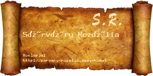Sárváry Rozália névjegykártya